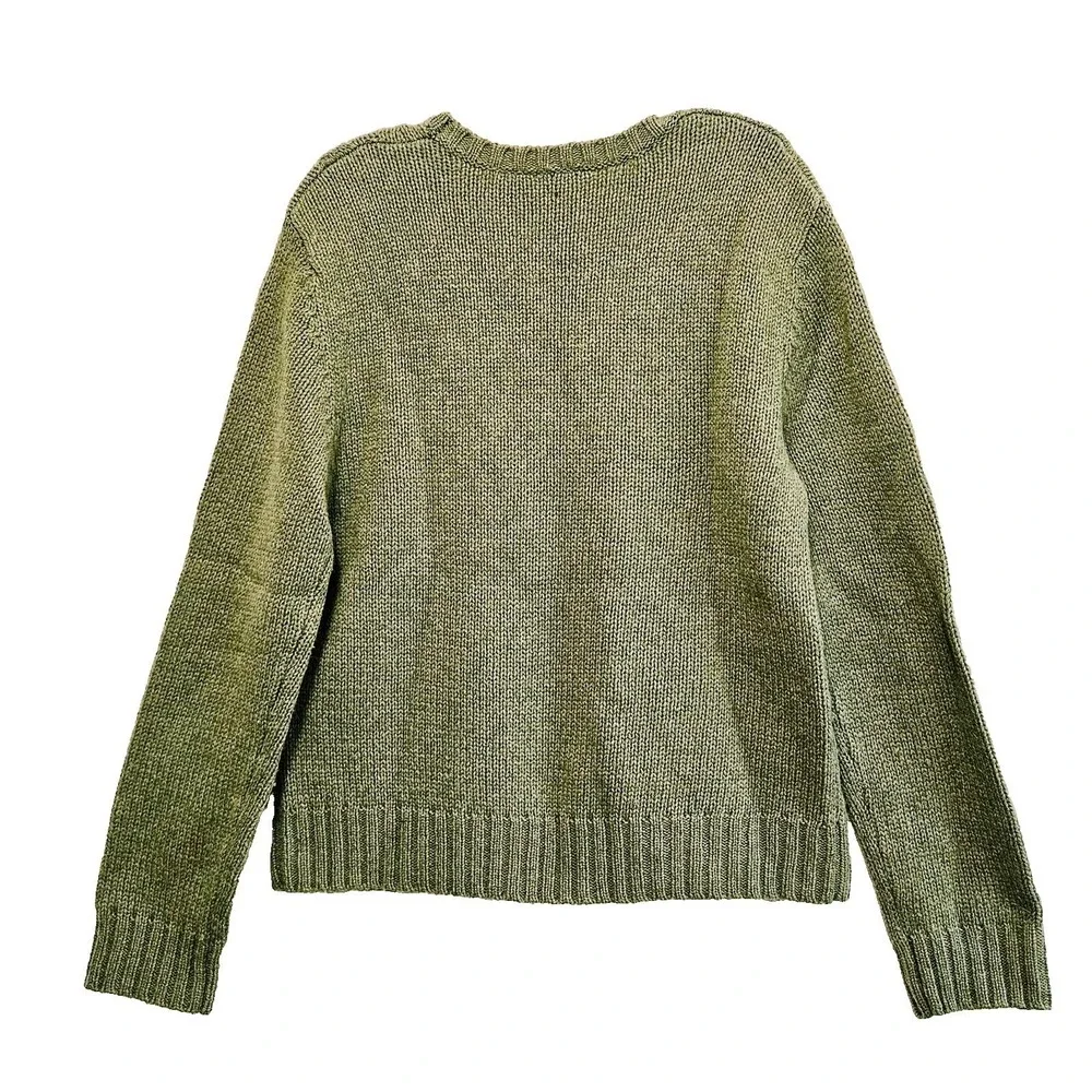 FieldGear Women's Sage Green Wool Sweater Large Textured Weave Pattern Australia